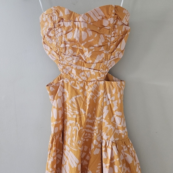 Anthropolgie Mon Renn Orange Monarch Cut Out Strapless Maxi Dress - Picture 4 of 10